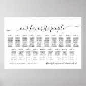 19 Tafel Elegant Onze Favoriete Mensen Zittingkaar Poster (Voorkant)