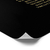 19 Tafel Gold Sparkles Black Wedding Seating Chart Poster (Hoek)