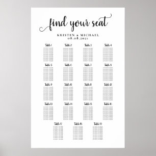 19 Tafel Grote Trouwgast Stoelen Plattegrond Poster