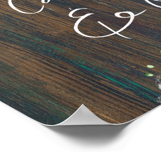 19 Tafel Rustiek Hout Gypsophila FOTO STOELEN Poster (Hoek)