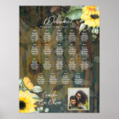 19 Tafel Rustisch Hout ZONNLOWERS FOTOZITTING Poster (Voorkant)