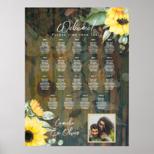 19 Tafel Rustisch Hout ZONNLOWERS FOTOZITTING Poster