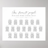 19 Tafels Ons Favoriete Personen Zitplaatsindeling Poster (Voorkant)