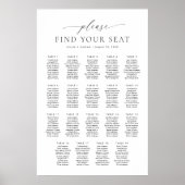 19 Tafels Vind uw Zitplaatskaart Poster (Voorkant)