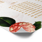 19 Tafelstoelindeling Trouwdag Marmer Camellia Poster (Hoek)