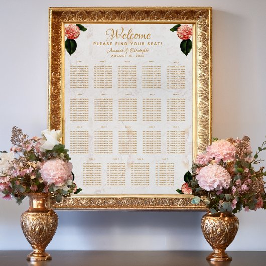 19 Tafelzittingsschema Wingmarmer Camellia Poster