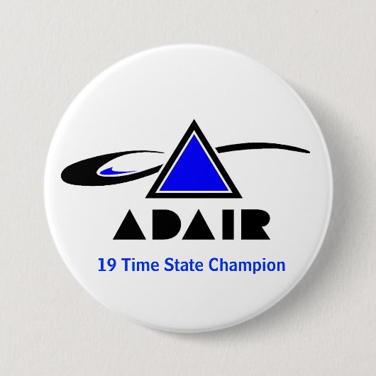 19 Time State Champion Ronde Button 7,6 Cm (Voorkant)