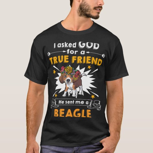19 Vroeg God ware vriend een Beagle T-shirt (Voorkant)