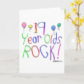 19 Year Olds Rock! Wenskaart Kaart (Gele Bloem)