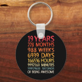 19 Years 228 Months 988 Weeks Birthday Ninteenth 1 Sleutelhanger (Voorkant)