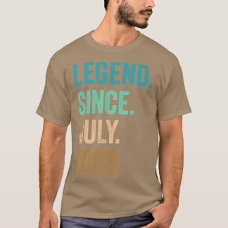 19 Years Old Legend Since July 2003 19th Birthday  T-shirt