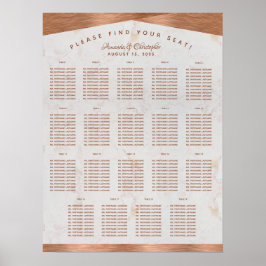 19 zitplaatsenkaart trouwmarmer koper poster