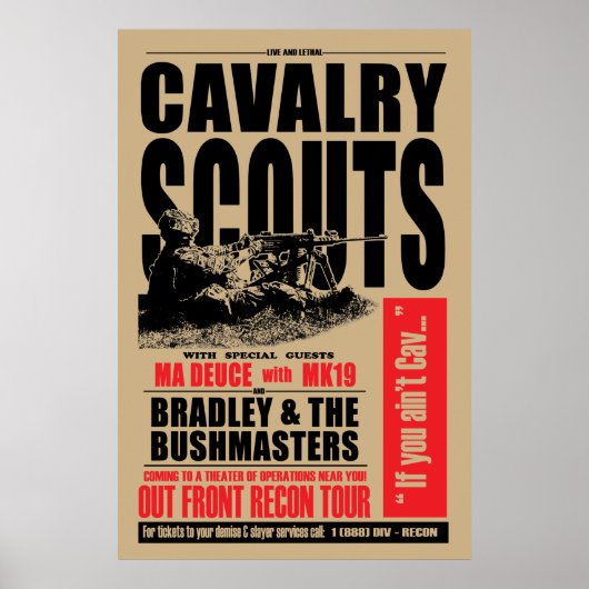 19D Cav Scout, poster met concertstijl (Voorkant)