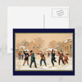 19de C. Snowball Fight Briefkaart (Voorkant / Achterkant)