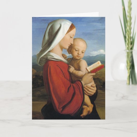 19de eeuw Schots Virgin en Kind Feestdagen Kaart (Voorkant)