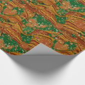 19de gemarmerd. C Book Endpaper Wrap rood/groen Cadeaupapier (Hoek)