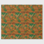 19de gemarmerd. C Book Endpaper Wrap rood/groen Cadeaupapier (Vlak)