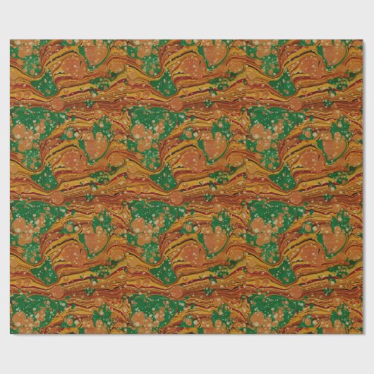 19de gemarmerd. C Book Endpaper Wrap rood/groen Cadeaupapier (Vlak)