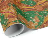 19de gemarmerd. C Book Endpaper Wrap rood/groen Cadeaupapier (Rol Hoek)