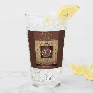 19de Jubileum van de bruiloft Bronze & Rozen Glas