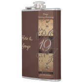 19de Jubileum van het huwelijk Dark Bronze Heupfles (Links)