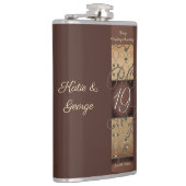 19de Jubileum van het huwelijk Dark Bronze Heupfles (Rechts)