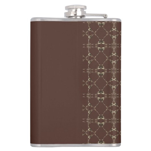 19de Jubileum van het huwelijk Dark Bronze Heupfles (Achterkant)