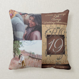 19de Jubileum van het huwelijk Dark Bronze Kussen