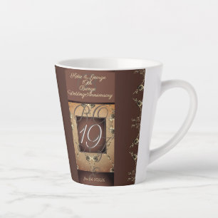 19de Jubileum van het huwelijk Dark Bronze Latte Mok