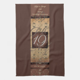 19de Jubileum van het huwelijk Dark Bronze Theedoek
