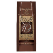 19de Jubileum van het huwelijk Dark Bronze Wijn Cadeautas (Achterkant)