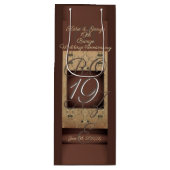 19de Jubileum van het huwelijk Dark Bronze Wijn Cadeautas (Voorkant)