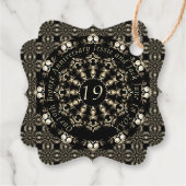 19de Jubileum van het huwelijk Mandala Medallion T Bedankjes Labels (Achterkant)