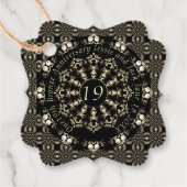 19de Jubileum van het huwelijk Mandala Medallion T Bedankjes Labels (Voorkant)