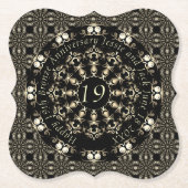 19de Jubileum van het huwelijk Mandala Medallion T Kartonnen Onderzetters (Voorkant)