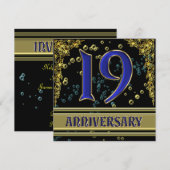 19de Jubileum zwart-wit en goud Kaart (Voorkant / Achterkant)