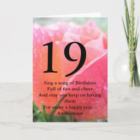 19de Verjaardag Kaart (Voorkant)