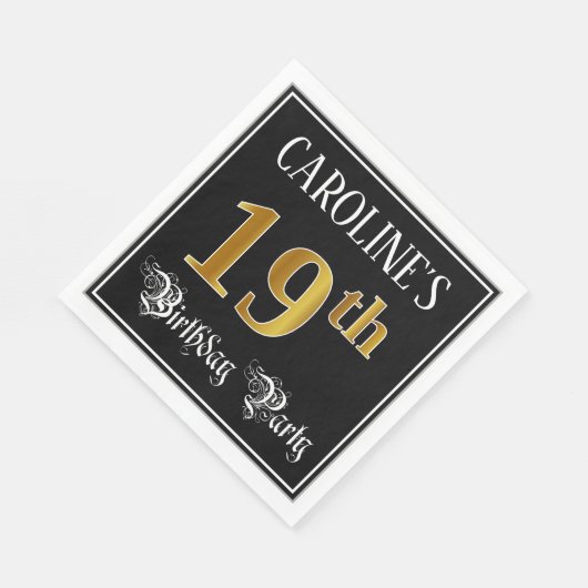 19de verjaardag van de partij — Fancy script, Faux Servet (Hoek)