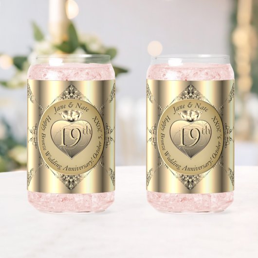 19e/8e Brons (Kleur) Bruiloft Jubileum Blikvorm Glas (Insitu (Huwelijk))