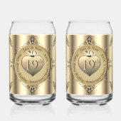 19e/8e Brons (Kleur) Bruiloft Jubileum Blikvorm Glas (Voorkant)