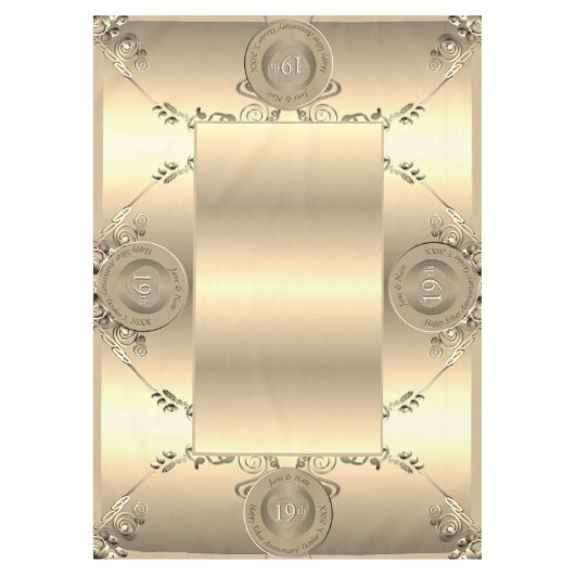 19e & 8e Bronzen Bruiloft Jubileum Tafelkleed (Voorkant)