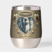 19e/8e bronzen bruiloft Jubileum waterfles (Achterkant)