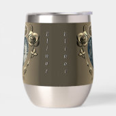 19e/8e bronzen bruiloft Jubileum waterfles (Links)