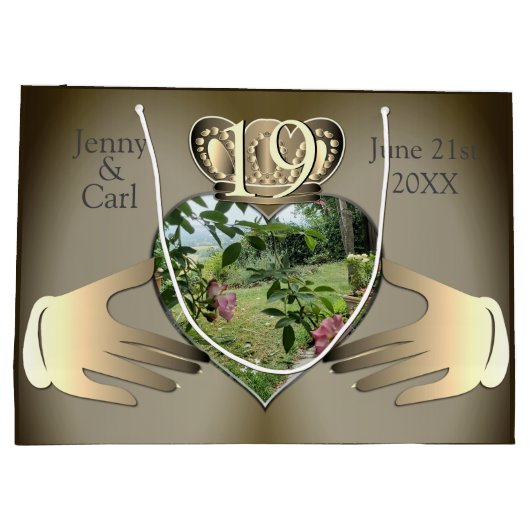 19e,8e Bronzen Foto Jubileum Claddaugh Groot Cadeauzakje (Achterkant)