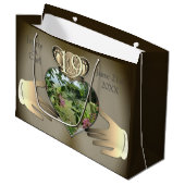 19e,8e Bronzen Foto Jubileum Claddaugh Groot Cadeauzakje (Voorkant Gekanteld)