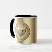 19e bronzen (kleur) trouwdagmok mok (Voorkant links)