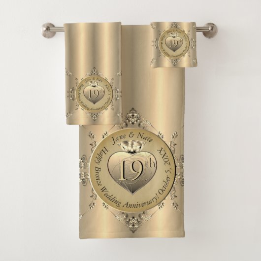 19e Bronzen Kleurenhanddoek Bad Handdoek (Insitu)