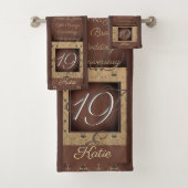 19e bruiloft Jubileum brons kleur handdoekbad tot Bad Handdoek (Insitu)