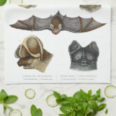 19e C. Bat Print Theedoek (Gevouwen)