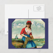 19e C. Eerste stuurman sigaren Briefkaart (Voorkant / Achterkant)